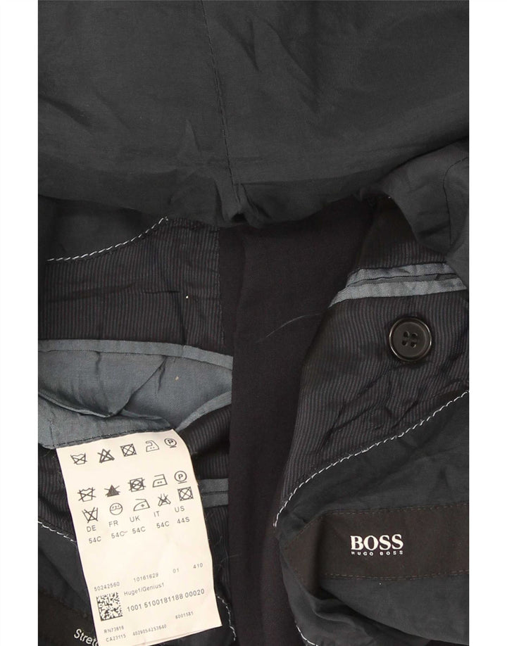 Męska marynarka zapinana na 2 guziki Hugo Boss EU 54 2XL Granatowa, dziewicza wełna