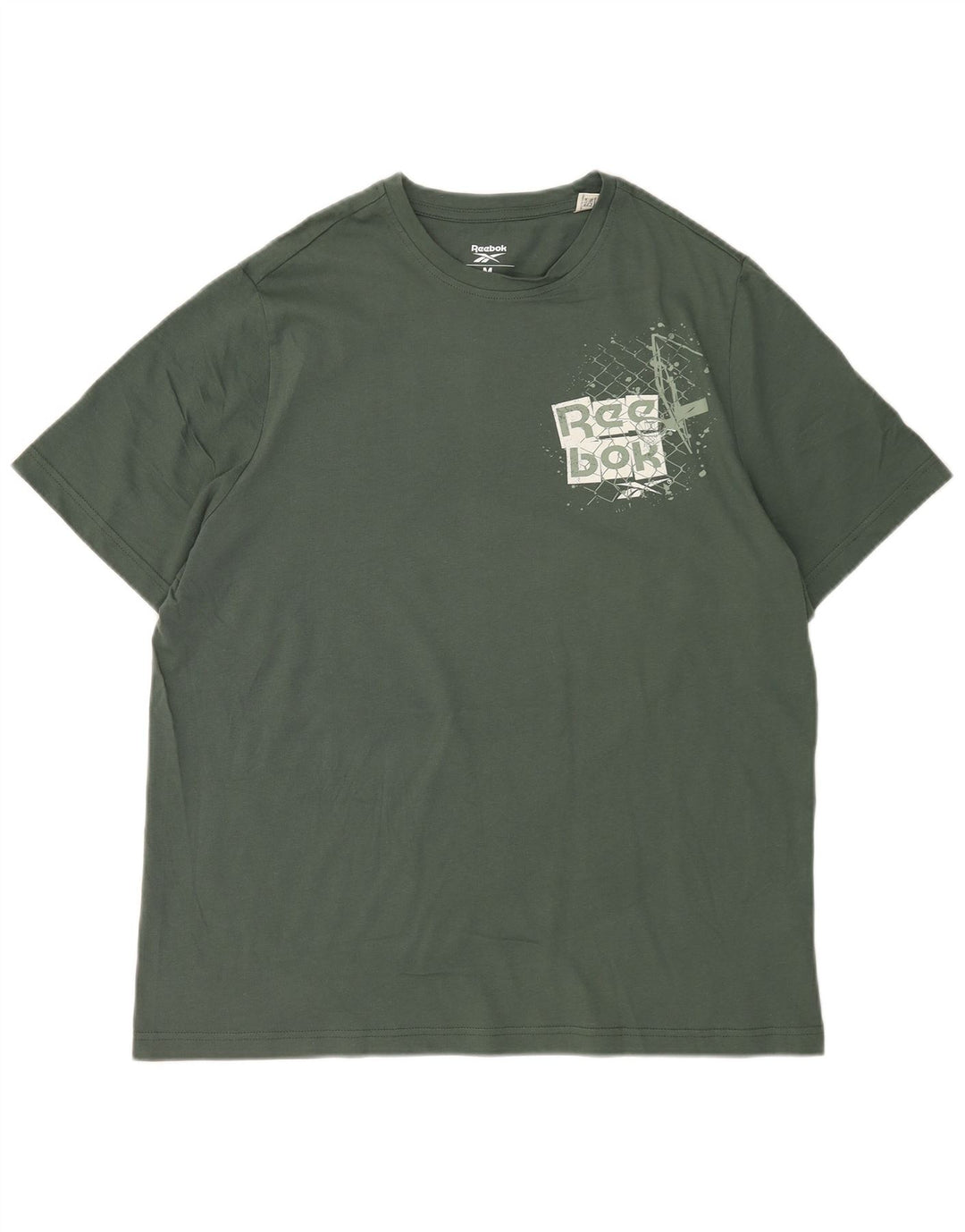 Reebok Herre grafisk T-shirt Top mellemgrøn bomuld