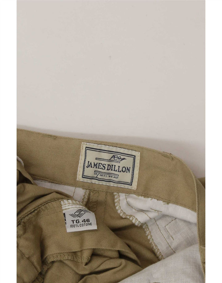 James Dillon Mens Chino Shorts IT 46 Small W30  Khaki Cotton