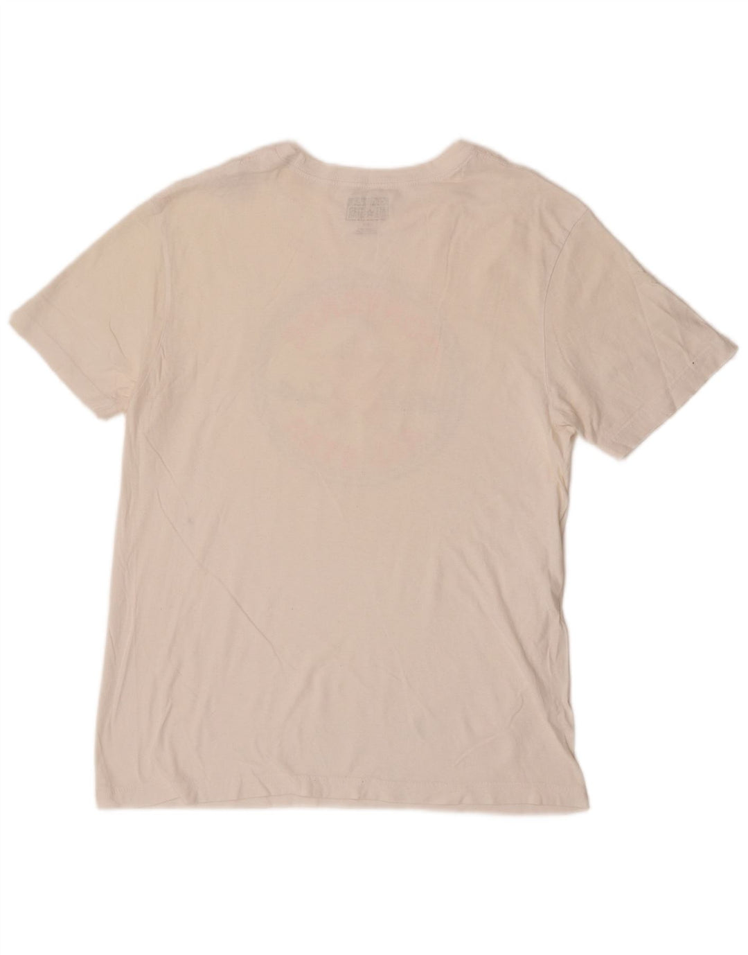 Converse Mens Graphic T-Shirt Top Small Off White Cotton