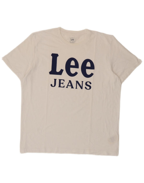 Lee T-shirt graphique coupe régulière pour hommes, haut XL en coton blanc