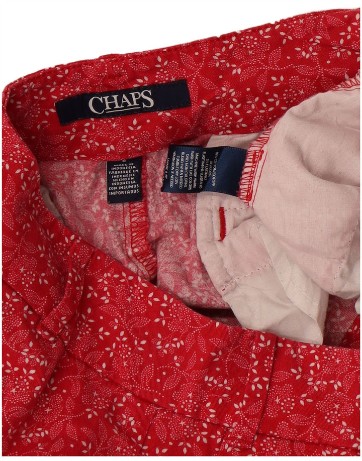 Chaps Womens Chino Shorts US 8 Medium W30  Red Floral Cotton