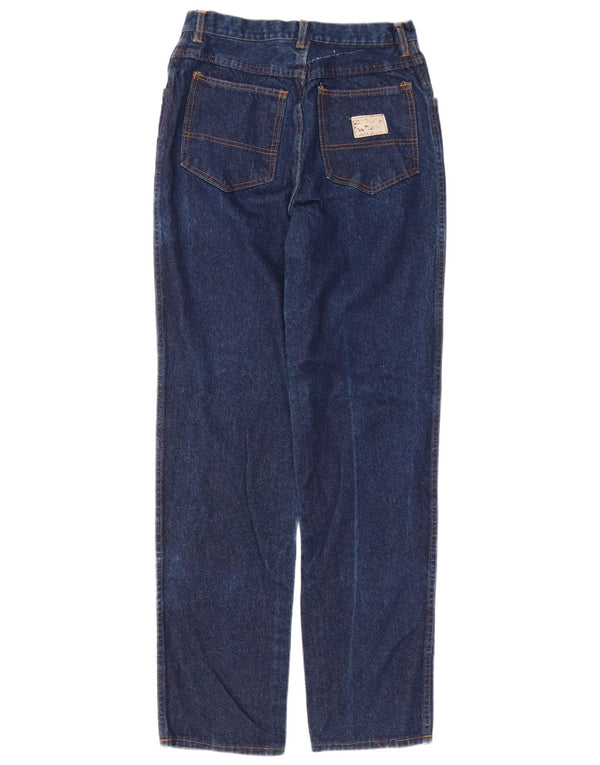 Vintage Womens High Waist Tapered Jeans W30 L34 Navy Blue