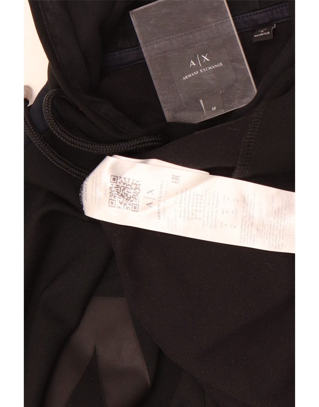 Armani Exchange Herre grafisk hættetrøje Jumper Medium Sort Polyester
