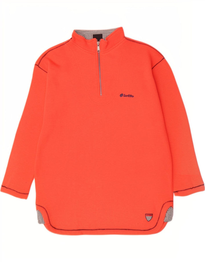 Lotto Womens Zip Neck Sweatshirt Jumper UK 14 Large Orange Polyester