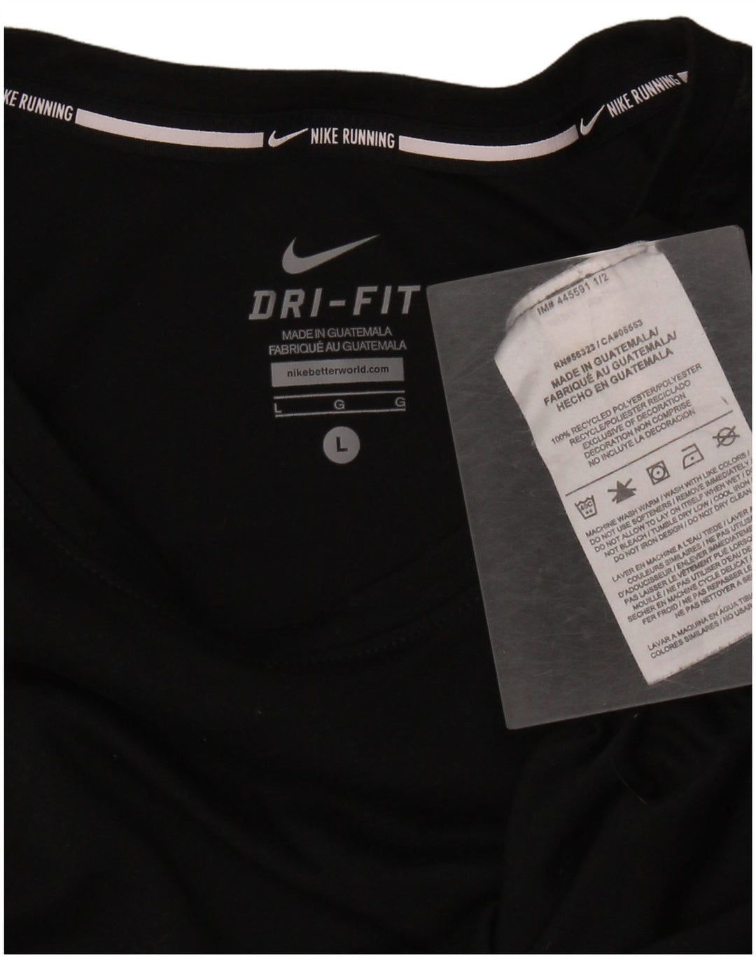 NIKE Womens Dri Fit T-Shirt Top UK 14 Large Black Polyester