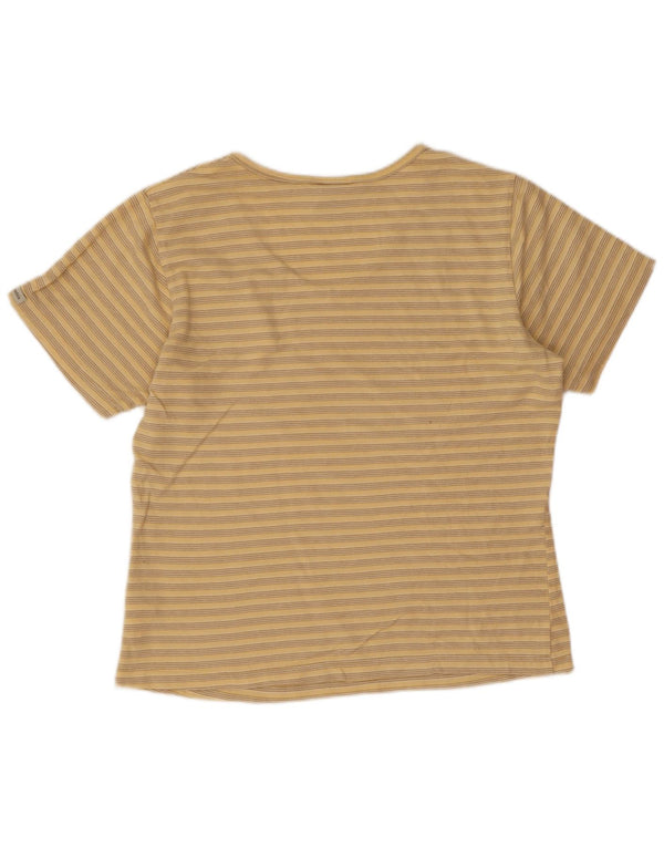 Maglietta da donna Columbia UK 10 piccola in cotone a righe gialle