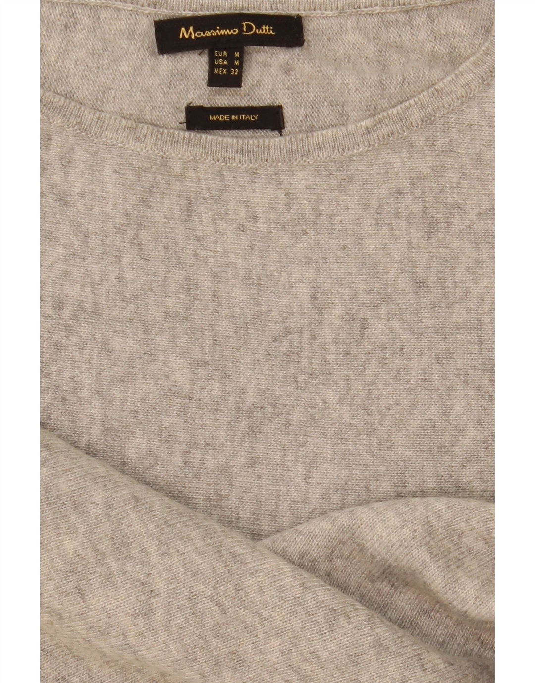 Massimo Dutti Dame Boat Neck Jumper Sweater UK 14 Medium Grey Flecked