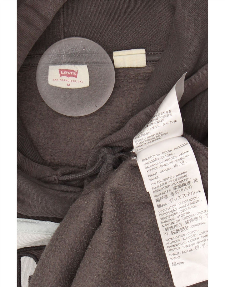 LEVI'S Womens Oversized Hoodie Jumper UK 14 Medium Grey Colourblock