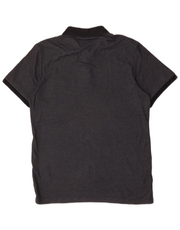 Jack & Jones Mens Polo Shirt Medium Navy Blue Colourblock Cotton