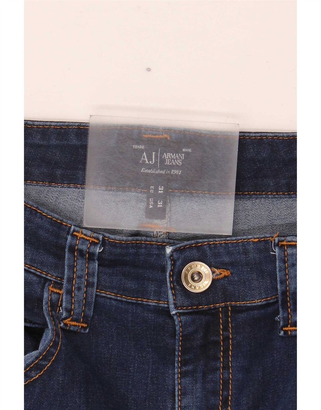 Armani Womens Straight Jeans W31 L32 Navy Blue Cotton
