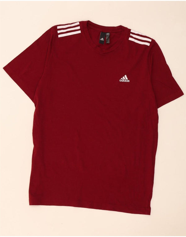 Adidas Herre T-Shirt Top Stor Bourgogne Bomuld