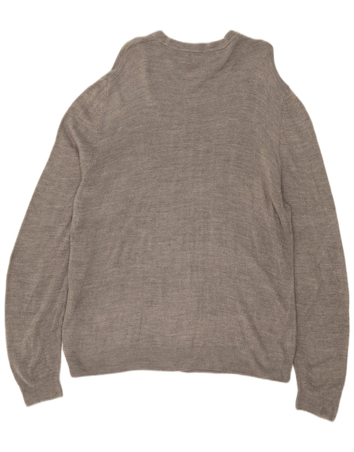 Marks & Spencer Mens Crew Neck Jumper Sweater 2XL Grey Acrylic