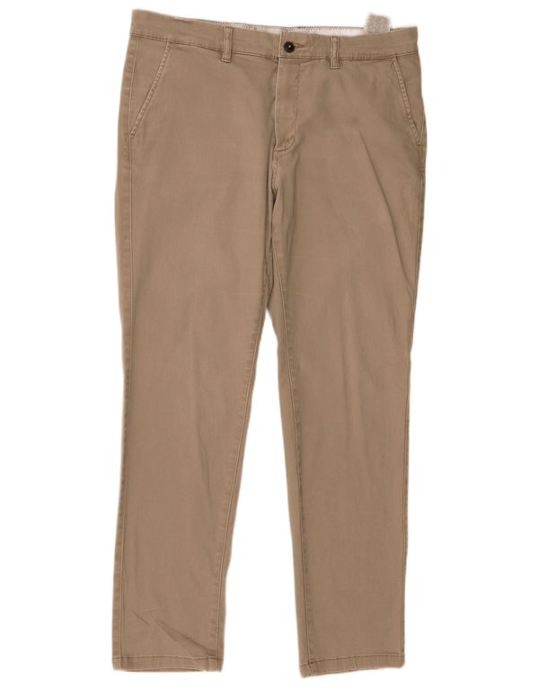 Jack & Jones Mens Slim Fit Chino Trousers W33 L29 Beige Cotton