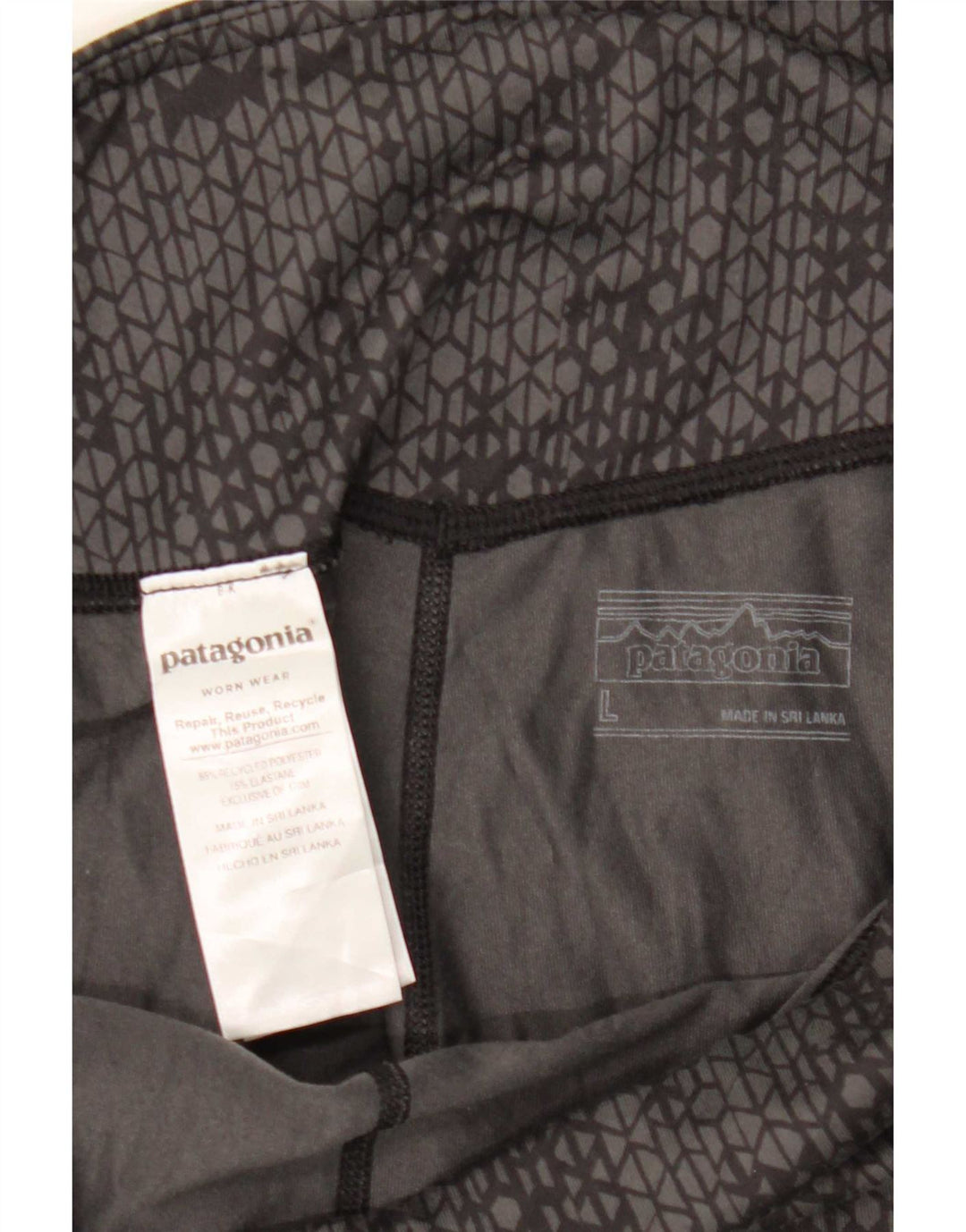 Leggings da donna Patagonia UK 14 Large Poliestere geometrico grigio