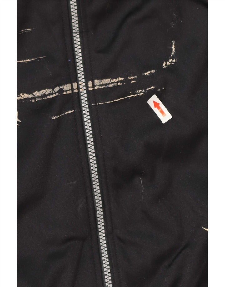 Asics Mens Graphic Tracksuit Top Jacket IT 54 XL Black Colourblock
