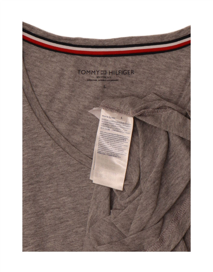 TOMMY HILFIGER Mens T-Shirt Top Large Grey Cotton