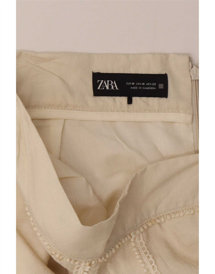 Zara Womens Maxi Skirt Medium W28 Off White Floral