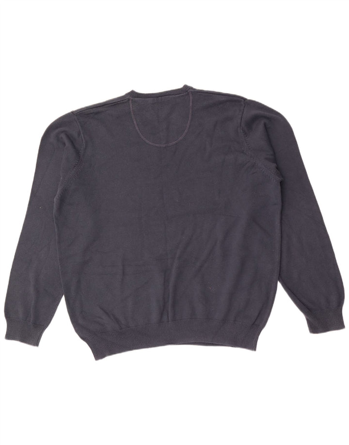 Marks & Spencer Mens Blue Harbour V-Neck Jumper Sweater Large Navy Blue