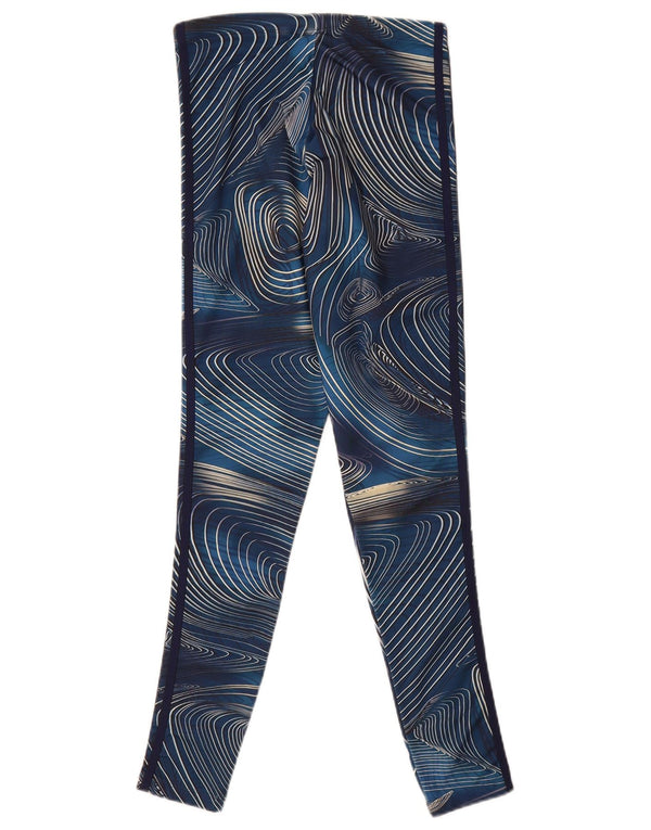 Leggings Adidas da donna con motivo astratto UK 8 Small poliestere blu navy