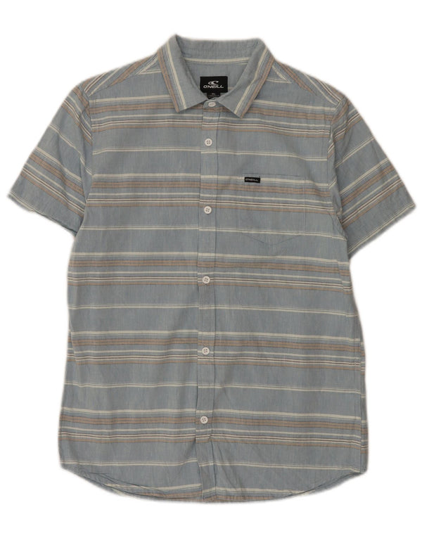 Camisa masculina O'Neill de manga curta com ajuste padrão 13-14 anos XL listrado azul