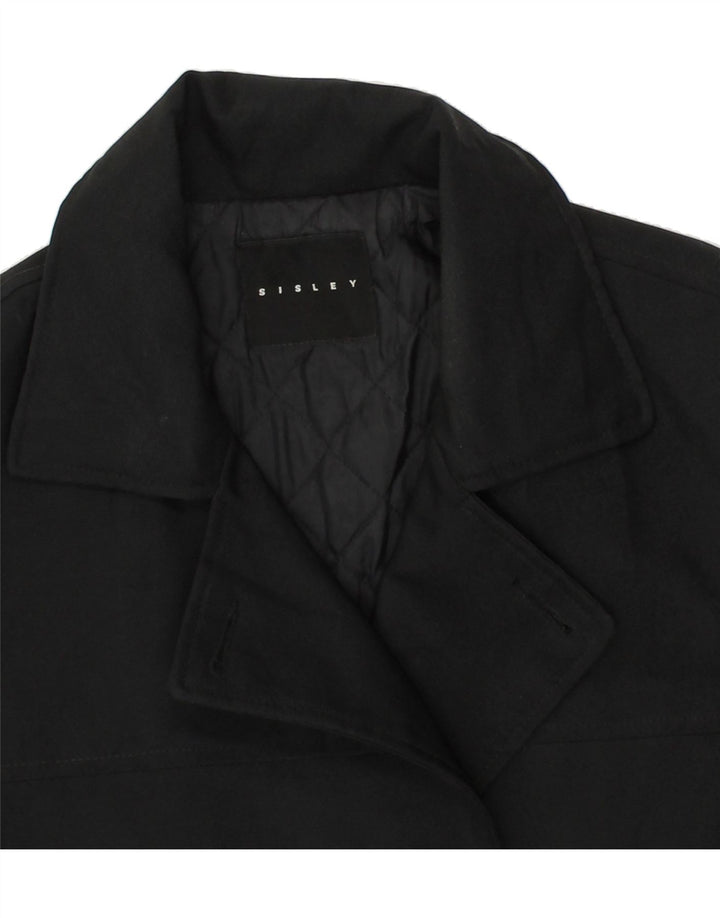 SISLEY Womens Overcoat UK 20 2XL Black Vintage Sisley and Second-Hand Sisley from Messina Hembry 