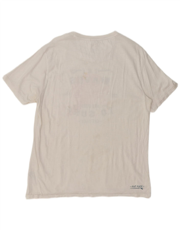 Fat Face Mens Graphic T-Shirt Top Large White Cotton