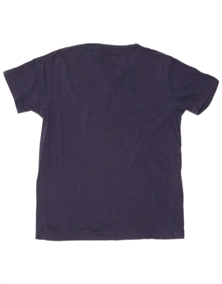 Lyle & Scott Mens T-Shirt Top Large Navy Blue Cotton