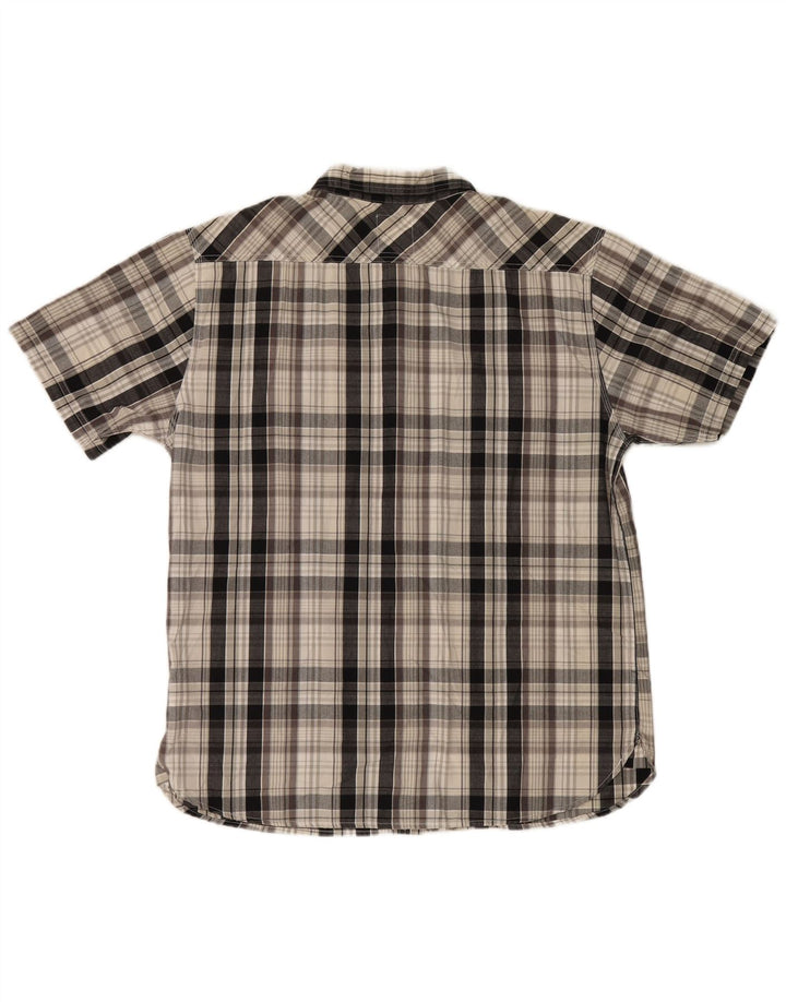 Levi's Mens Short Sleeve Shirt 2XL Navy Blue Check Cotton