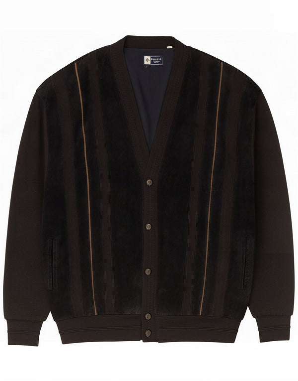Baileys Mens Loose Fit Cardigan Sweater 3XL Black Acrylic
