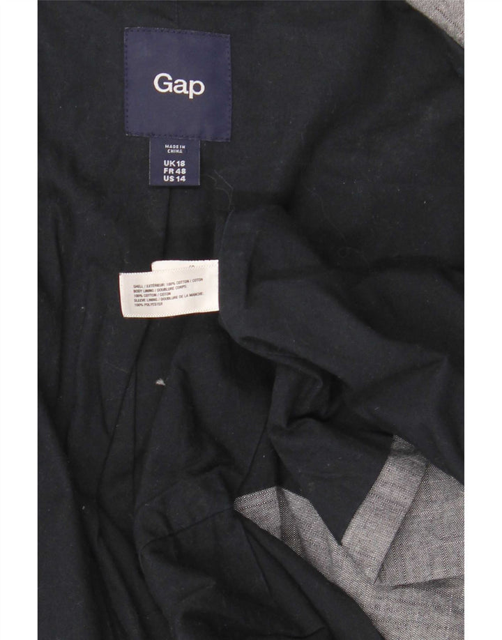 Gap Damen 2-Knopf-Blazerjacke UK 18 XL Blaue Baumwolle