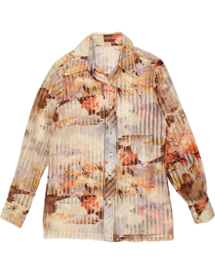 VINTAGE Womens See Through Shirt UK 10 Small Multicoloured Vintage Vintage and Second-Hand Vintage from Messina Hembry 