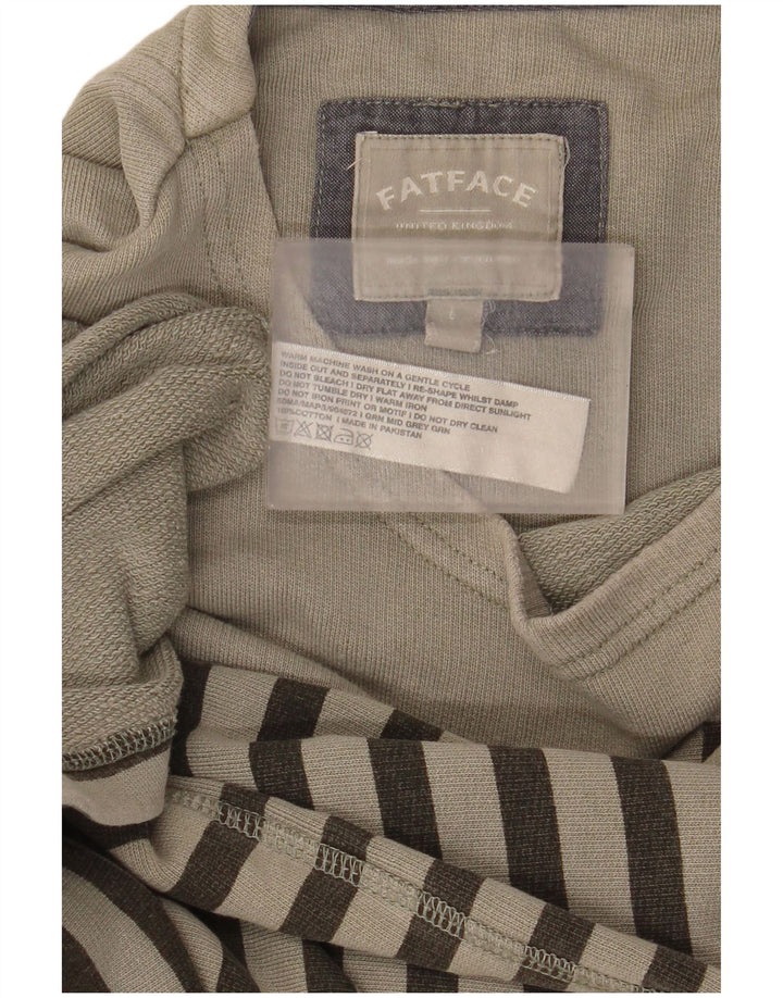 Fat Face Haut Homme Manches Longues Grand Coton Rayé Beige