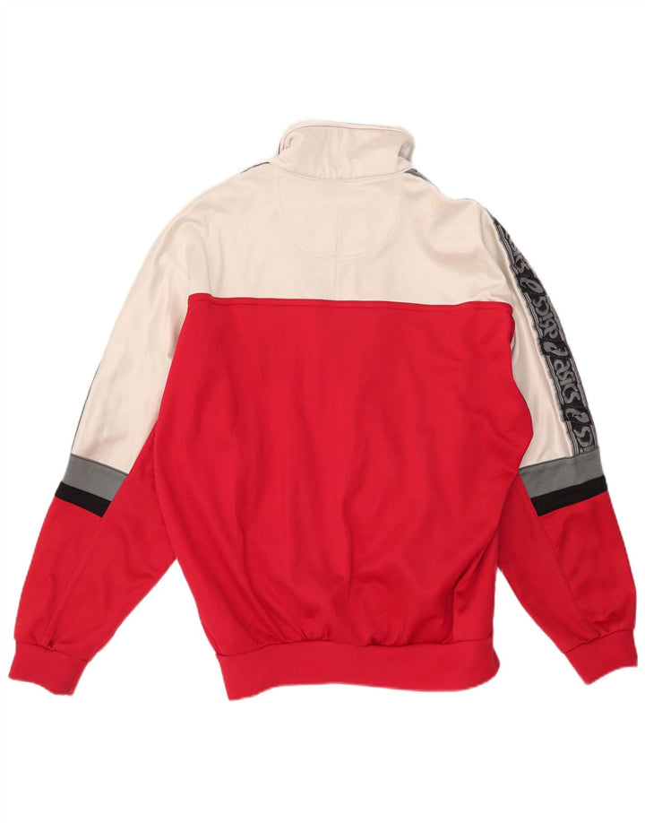 Giacca da tuta grafica da uomo Asics IT 48 Nylon color block rosso medio