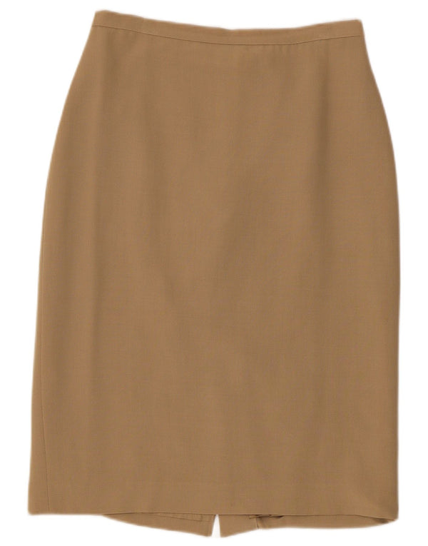 Max & Co. Damen Bleistiftrock UK 12 Medium W28 Beige Acetat