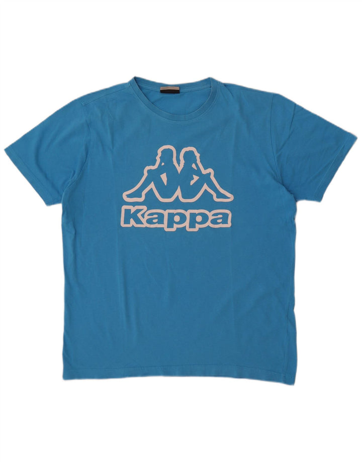 Kappa Mens Graphic T-Shirt Top Large Blue Cotton