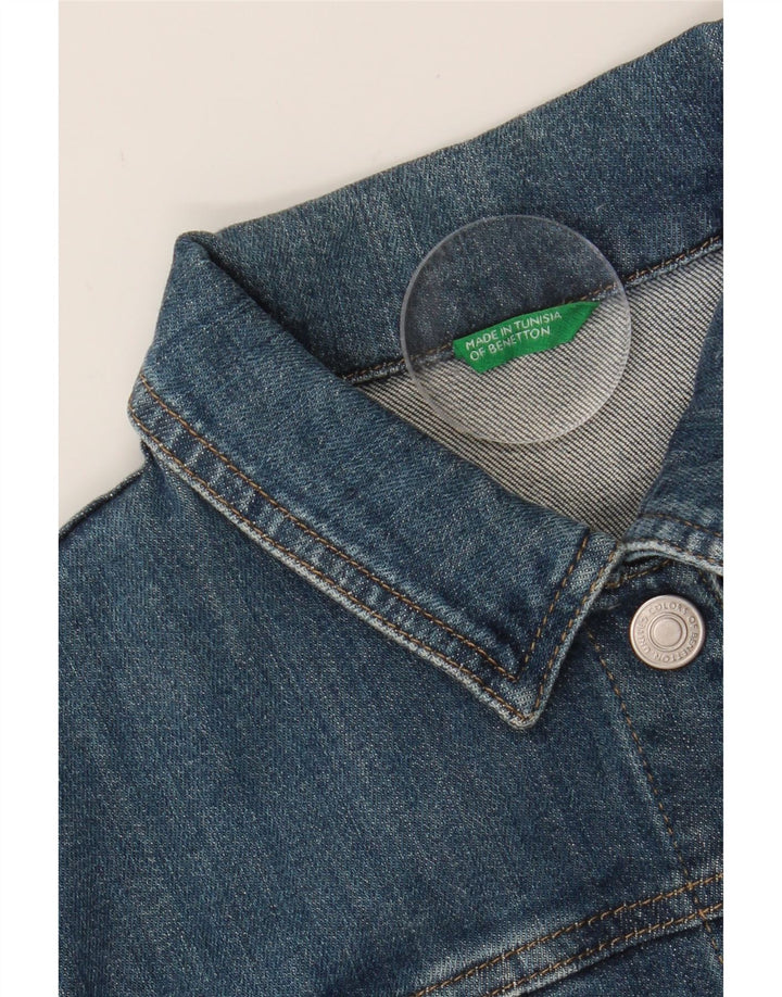 BENETTON Womens Crop Denim Jacket UK 10 Small Blue Vintage Benetton and Second-Hand Benetton from Messina Hembry 