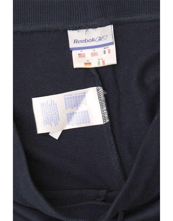 Reebok Womens Sport Shorts UK 12 Medium Navy Blue Cotton