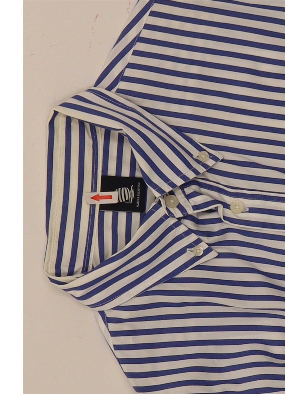 Marina Yachting Mens Shirt Size 41 Medium Blue Striped