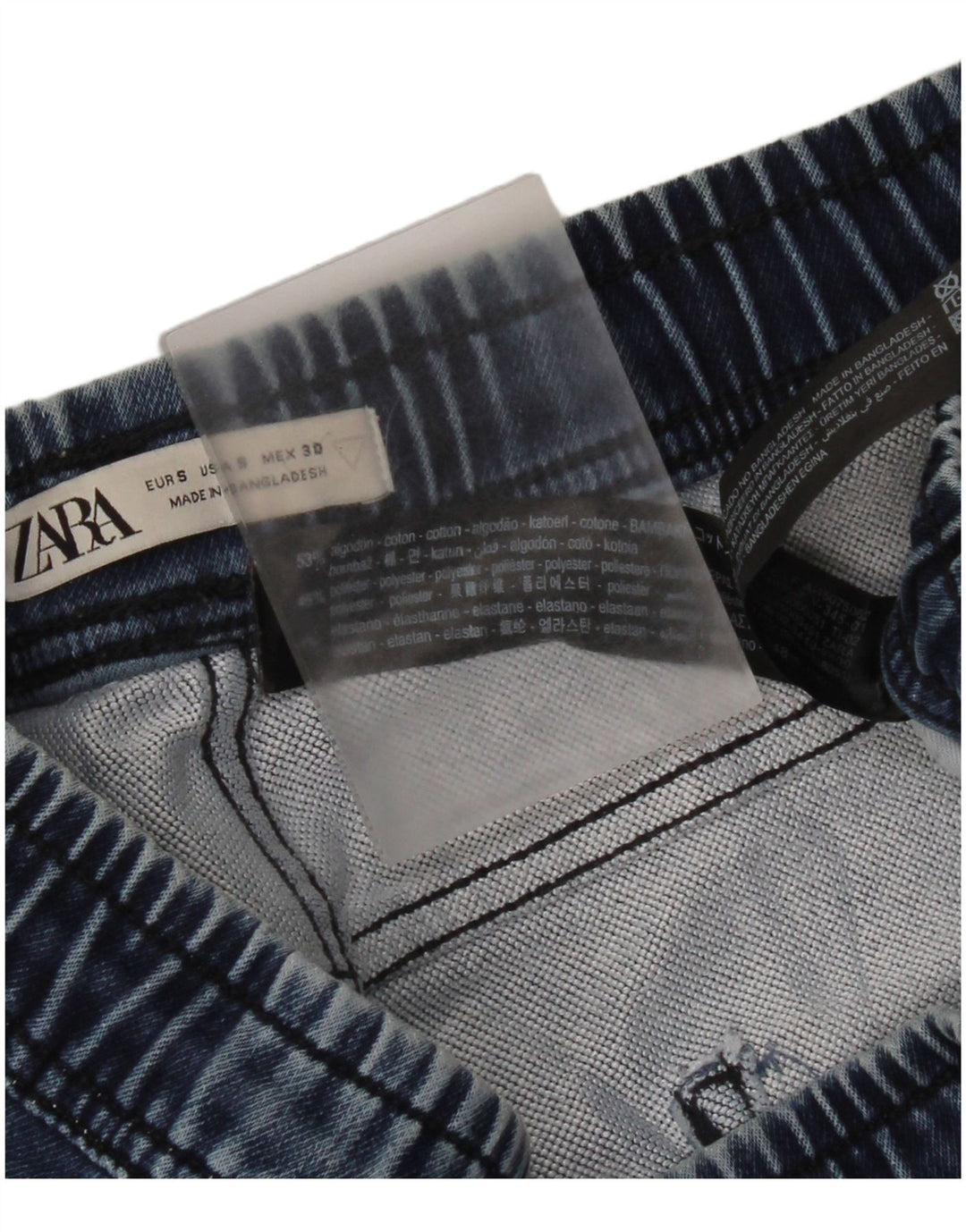 Męskie spodenki jeansowe Zara, małe, W30, niebieskie, bawełniane