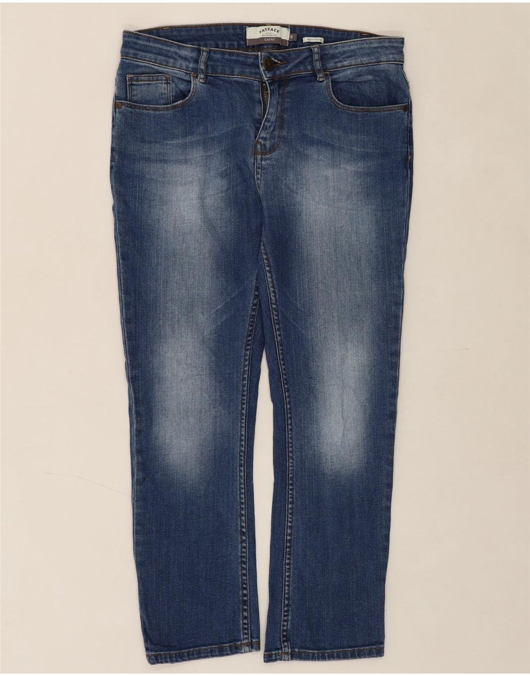 FAT FACE Womens Capri Jeans UK 10 Small W27 L24 Blue Vintage Fat Face and Second-Hand Fat Face from Messina Hembry 