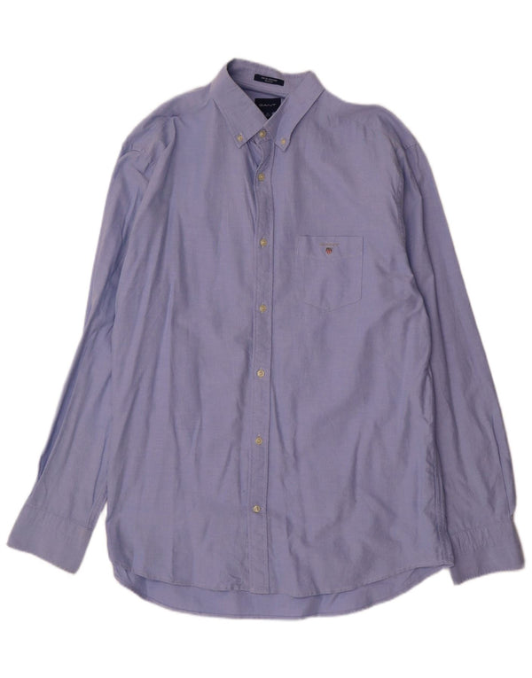 Gant Mens Regular Fit Shirt Size 43/44 17 1/2 XL Blue Cotton