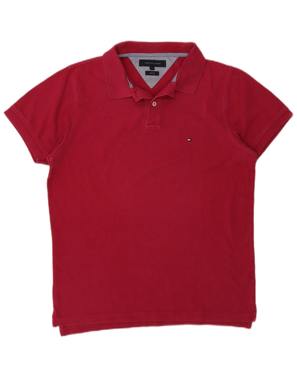 Tommy Hilfiger Herre Slim Fit Polo Shirt Medium Pink Bomuld