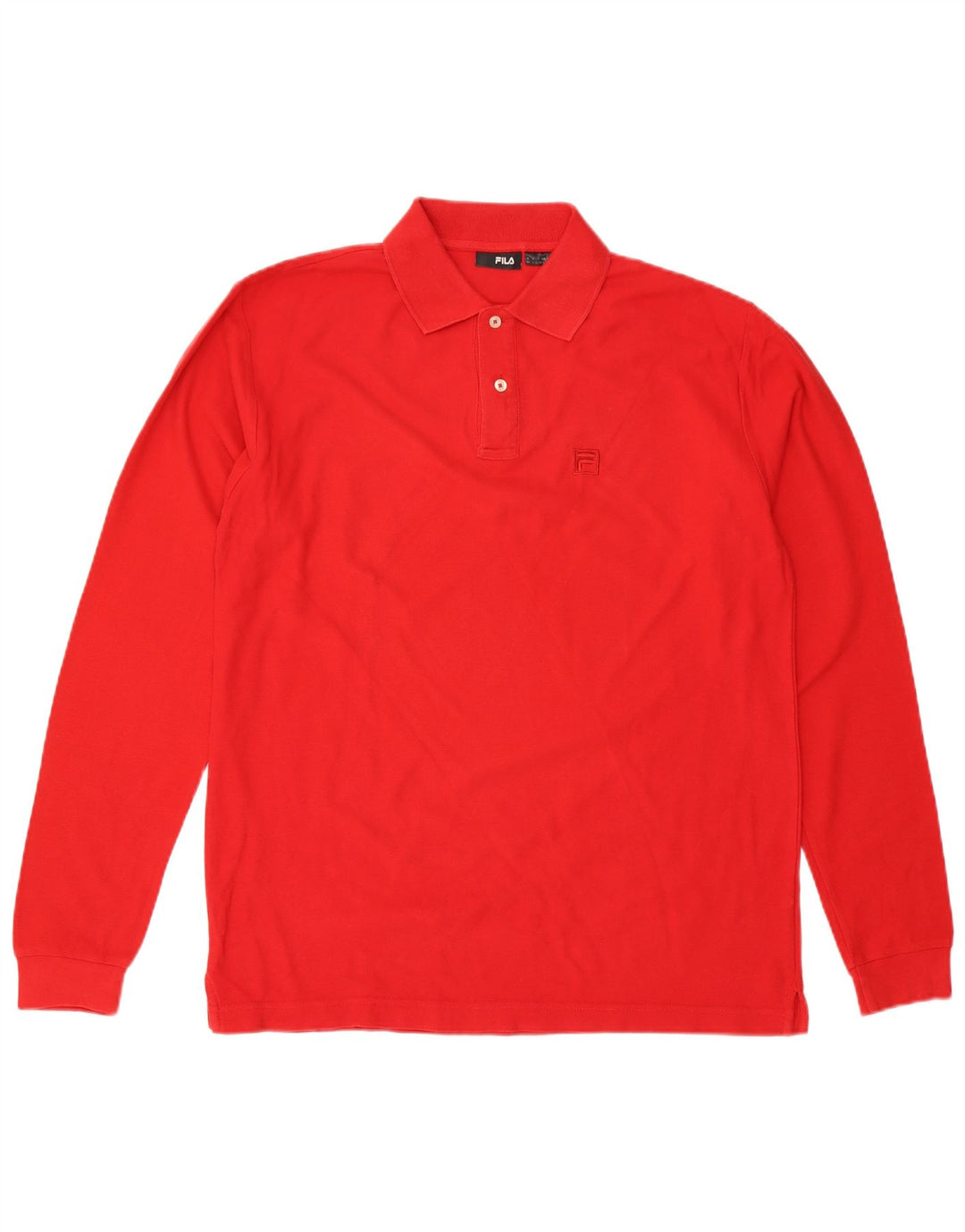 FILA Mens Long Sleeve Polo Shirt Large Red