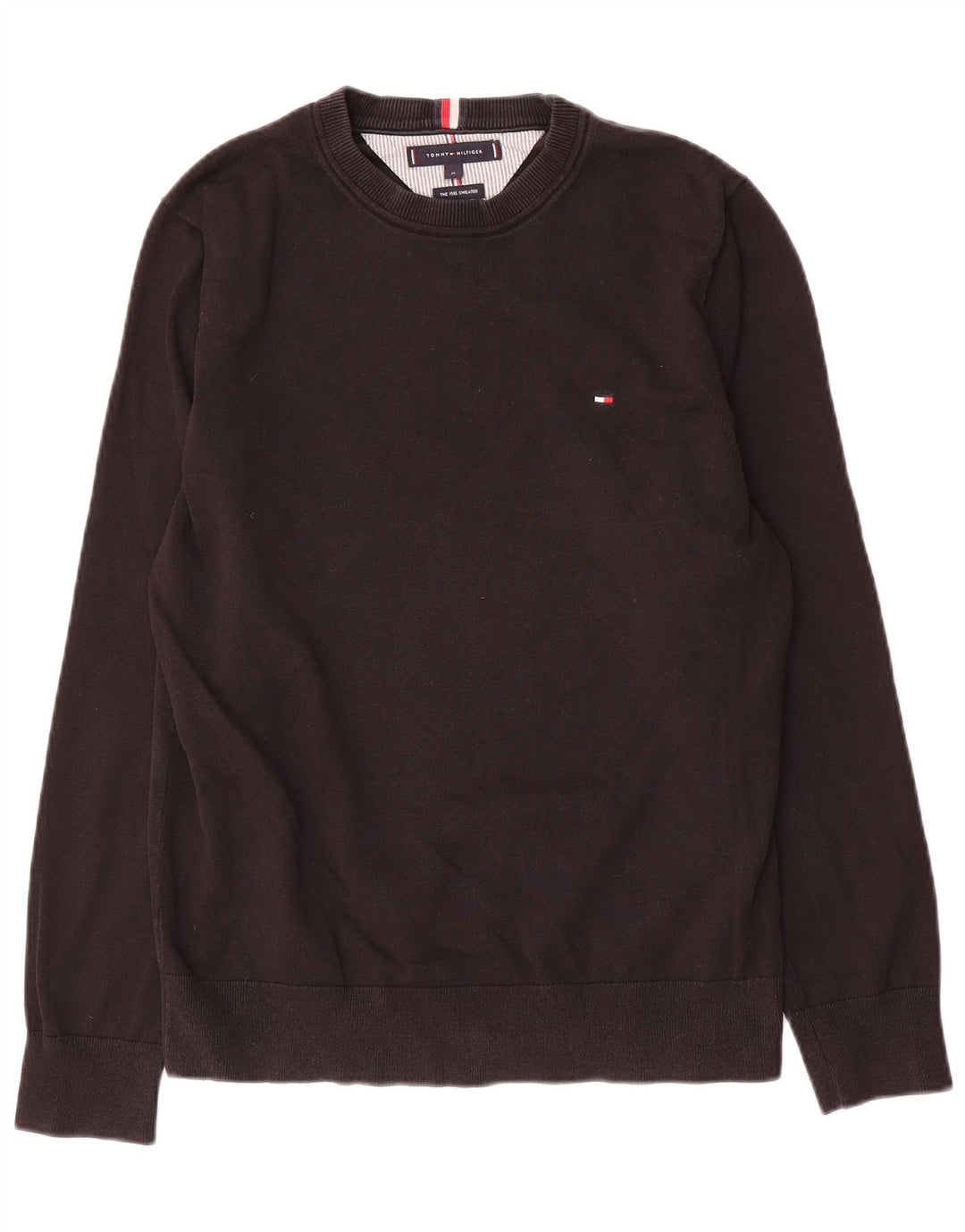 Ανδρικό πουλόβερ με λαιμόκοψη Tommy Hilfiger, μεσαίο μαύρο