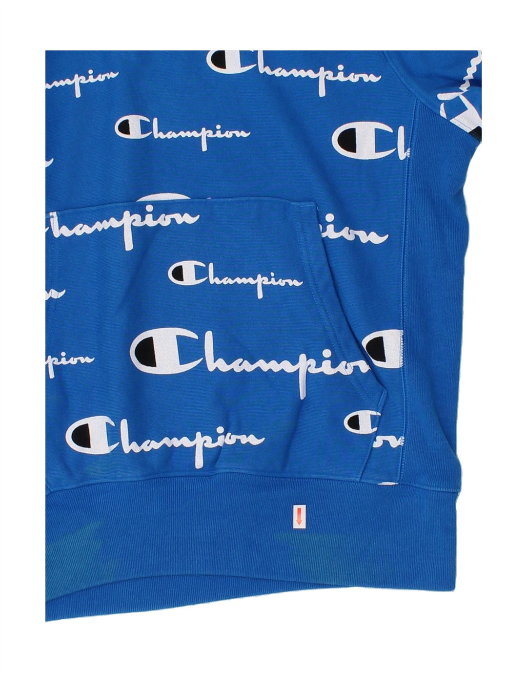 CHAMPION Mens Graphic Hoodie Jumper Small Blue Vintage Champion and Second-Hand Champion from Messina Hembry 