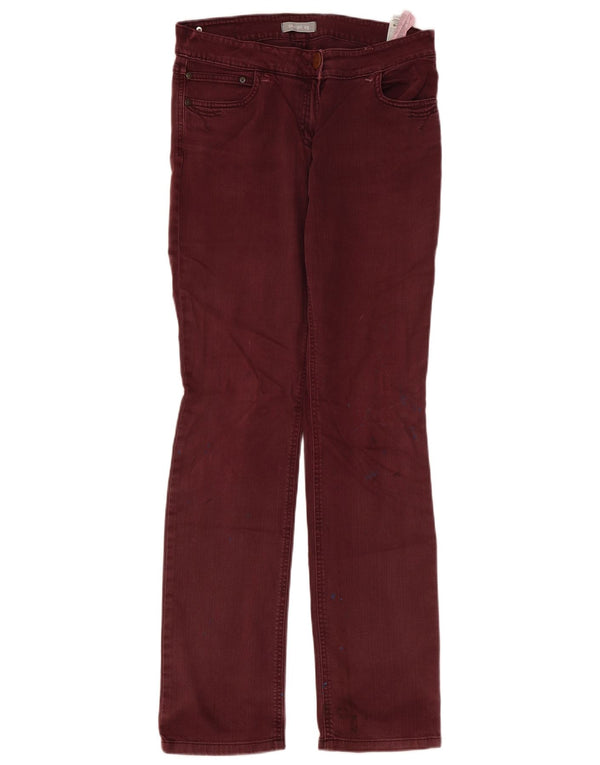 Jeans dritti da donna Marks & Spencer UK 12 Medio W34 L33 Cotone bordeaux