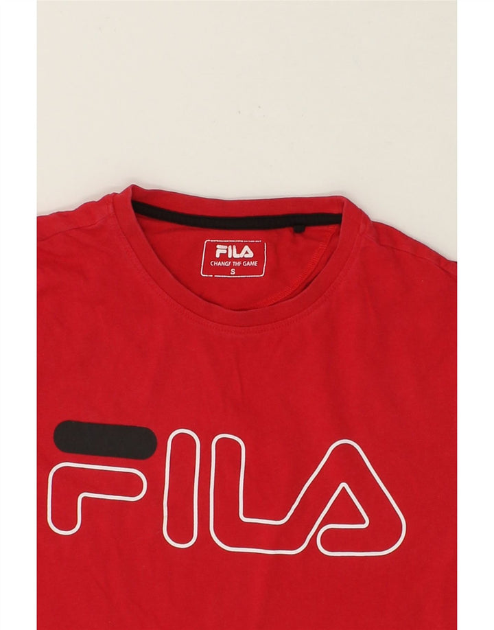 FILA Mens Graphic T-Shirt Top Small Red Cotton Vintage Fila and Second-Hand Fila from Messina Hembry 
