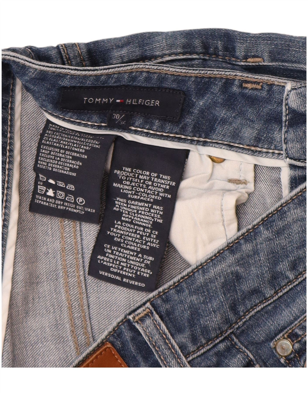 Tommy Hilfiger denimshorts til kvinder W30 Mellemblå bomuld