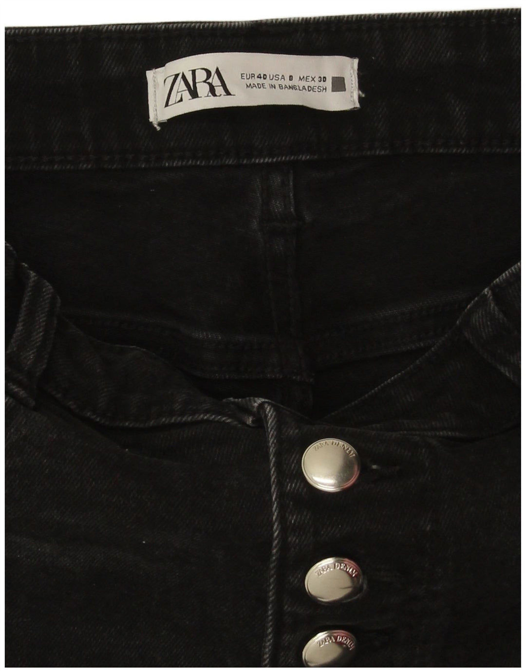 Blugi Zara Femei Bootcut EU 40 Medium W30 L26 Bumbac Negru